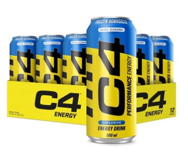 Cellucor C4 Original Carbonated Energy Drink, Frozen Bombsicle, 500ml (Pack of 12)